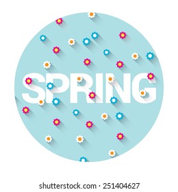 spring label or sign. spring landscape vector illustration can be used for banner and posters.