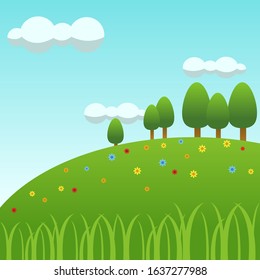 Spring landscape background, sunny day in this season