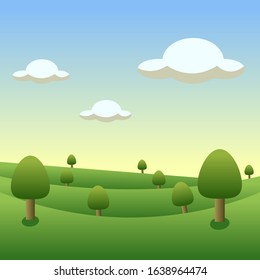 Spring landscape background, sunny day in this season