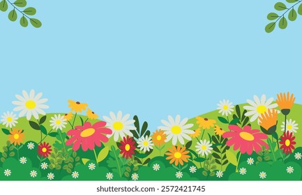 Spring landscape beautiful flower color background 