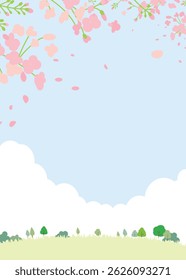 Paisagem de primavera com flores floridas