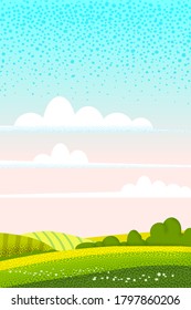 Spring landscape march month. Season banner for calendar pages cover baner poster. Minimal trendy style isolated vector