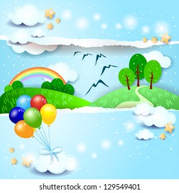 Spring landscape, vector
