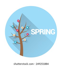 spring landscape vector illustration can be used for banner and posters.