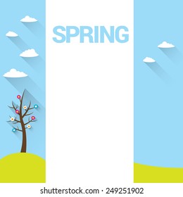 spring landscape vector illustration can be used for banner and posters.
