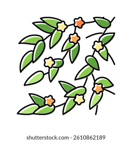 spring leaf color icon vector. spring leaf sign. isolated symbol illustration