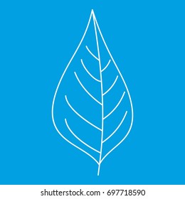 Spring leaf icon blue outline style isolated vector illustration. Thin line sign