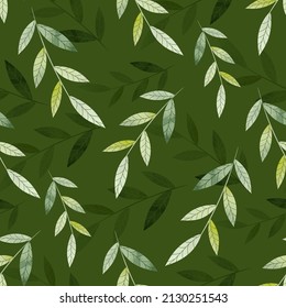 Patrón de la hoja de primavera acuarela naturaleza estilo plano. Sencilla tela de patrón textil envoltura papel regalo fondo postal boda verano floral. Diseño web de revistas de moda de ornamentos naturales