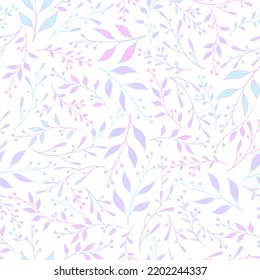 Spring leaf stem pattern seamless design. Abstract berry branches ornament. Batik graphic design. Decorative grass leaf stem pattern illustration. Small fruit ornament.