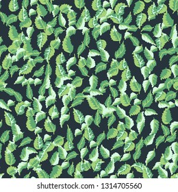 Spring leaves seamless pattern. Floral simple background.