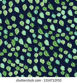 Spring leaves seamless pattern. Floral simple background.