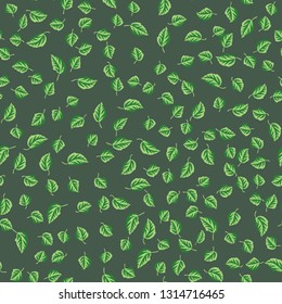 Spring leaves seamless pattern. Floral simple background.