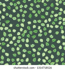 Spring leaves seamless pattern. Floral simple background.