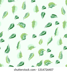 Spring leaves seamless pattern. Floral simple background.