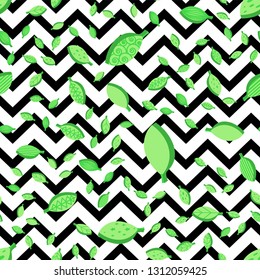 Spring leaves seamless vector pattern