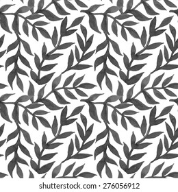 Spring leaves seamless watercolor pattern-model for design of gift packs, patterns fabric, wallpaper, web sites, etc.