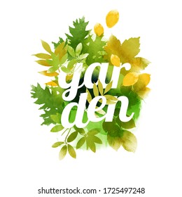 La primavera deja fondo vectorial de acuarela. 