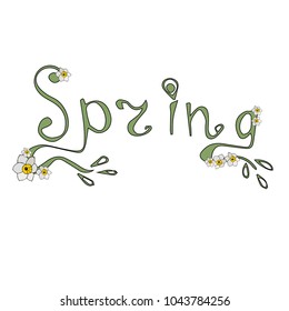 Spring letterin. Inscription. Vector