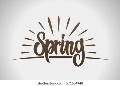 Spring Lettering Design Logo. Decorative Typography.Spring Lettering Design