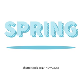 Spring lettering with drop shadow. Graphic element for your design. Isolated on white background