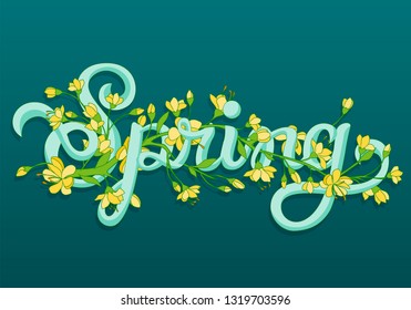  Spring Lettering with flowers