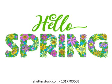  Spring Lettering with flowers