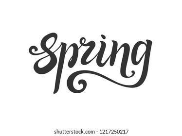spring lettering. Hand write. Decorative element for design