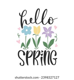 Spring Lettering Quotes and Phrases For Printable Posters, Cards, Tote Bags Or T-Shirt Design. Spring Season Quotes And Saying