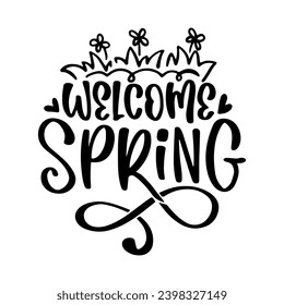 Spring Lettering Quotes and Phrases For Printable Posters, Cards, Tote Bags Or T-Shirt Design. Spring Season Quotes And Saying