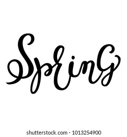 Spring lettering. Vector illustration