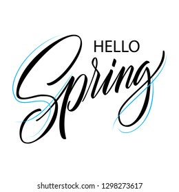 Spring lettering web banner template. Vector illustration EPS10