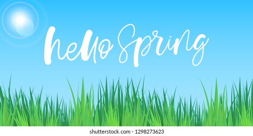 Spring lettering web banner template. Vector illustration EPS10