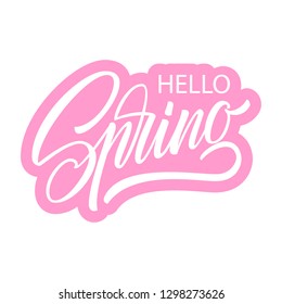Spring lettering web banner template. Vector illustration EPS10