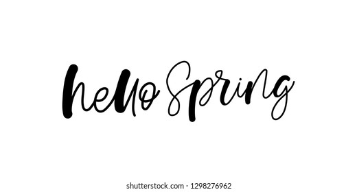 Spring lettering web banner template. Vector illustration EPS10