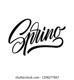 Spring lettering web banner template. Vector illustration EPS10