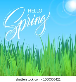 Spring lettering web banner template. Vector illustration EPS10