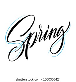 Spring lettering web banner template. Vector illustration EPS10