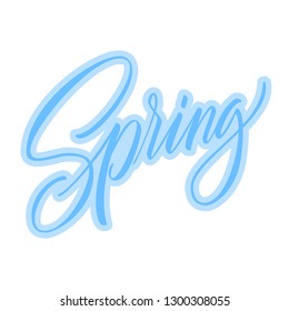 Spring lettering web banner template. Vector illustration EPS10