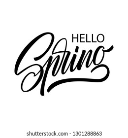 Spring lettering web banner template. Vector illustration EPS10