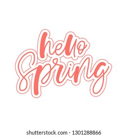 Spring lettering web banner template. Vector illustration EPS10