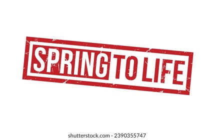 SPRING TO LIFE sella el sello rojo de goma sobre fondo blanco. Señal de sello de SPRING TO LIFE. sello de SPRING TO LIFE.
