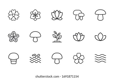 spring line icons set. Stroke vector elements for trendy design. Simple pictograms for mobile concept and web apps. Vector line icons isolated on a white background. 