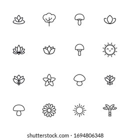 spring line icons set. Stroke vector elements for trendy design. Simple pictograms for mobile concept and web apps. Vector line icons isolated on a white background. 