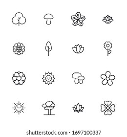 spring line icons set. Stroke vector elements for trendy design. Simple pictograms for mobile concept and web apps. Vector line icons isolated on a white background. 