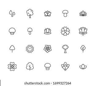 spring line icons set. Stroke vector elements for trendy design. Simple pictograms for mobile concept and web apps. Vector line icons isolated on a white background. 