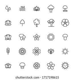 spring line icons set. Stroke vector elements for trendy design. Simple pictograms for mobile concept and web apps. Vector line icons isolated on a white background. 