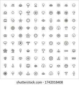 spring line icons set. Stroke vector elements for trendy design. Simple pictograms for mobile concept and web apps. Vector line icons isolated on a white background. 