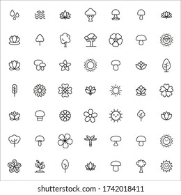 spring line icons set. Stroke vector elements for trendy design. Simple pictograms for mobile concept and web apps. Vector line icons isolated on a white background. 