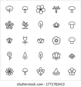 spring line icons set. Stroke vector elements for trendy design. Simple pictograms for mobile concept and web apps. Vector line icons isolated on a white background. 