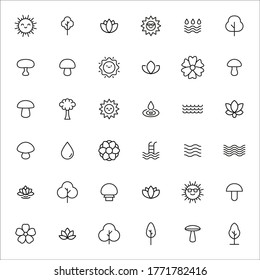 spring line icons set. Stroke vector elements for trendy design. Simple pictograms for mobile concept and web apps. Vector line icons isolated on a white background. 